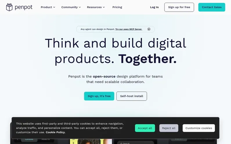 Screenshot of the Penpot homepage